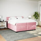  Krevet s oprugama i madracem ružičasti 200x200 cm baršunasti | shoptok.hr