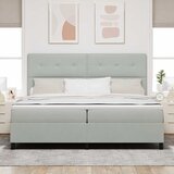  s opruga kutije Svijetlo siva 200 x 200 cm Baršun | shoptok.hr