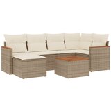 Maison Chic Seti vrtnega pohištva - Vrtna garnitura - Vrtni pohištvo set 7-delna z blazinami bež poli ratan, (21806098) | Shoptok.si