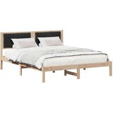  Posteljni okvir z oblazinjenim vzglavjem Črna 150 x 200 cm, (5000084308) | Shoptok.si