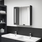  LED kupaonski ormarić s ogledalom sjajni crni 62 x 14 x 60 cm | shoptok.hr