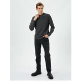 Koton Crew Neck Sweater Slim Fit Textured Ribbed Long Sleeved Cene