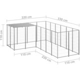  Kavez za pse srebrni 4,84 m² čelični | shoptok.hr