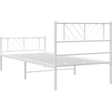  Metalni okvir kreveta uzglavlje i podnožje bijeli 100x190 cm | shoptok.hr