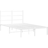  The Living Store Kovinski posteljni okvir z vzglavjem bel 120x190 cm - Posteljni Okvir, (21502872) | Shoptok.si