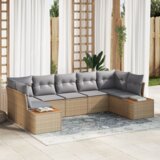  7-dijelni vrtni kauč set s jastucima Bež Poli ratan | shoptok.hr
