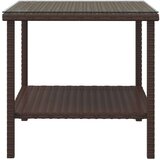  Bočni stolić smeđi 45 x 45 x 45 cm poliratan i kaljeno staklo | shoptok.hr