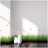 x Dekorativna nalepka &quot;Grass &amp; Ladybugs&quot; (30 cm x 200 cm) Cene