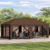 Paviljon s bočnim stranama 6 x 3 m Smeđa Poliester i čelik 190 | shoptok.hr
