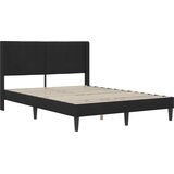  Krevetna konstrukcija s uzglavljem Crna 140 x 190 cm Baršun | shoptok.hr