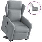 vidaXL naslanjač s funkcijo vstajanja svetlo sivo blago | Shoptok.si