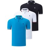 Dewberry TRIPLE SET T8594 MENS T-SHIRT-BLACK-WHITE-DARK BLUE Cene