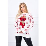 Kesi Christmas sweater with bear ecru Cijene