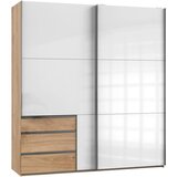 Modern Living Omara Z Drsnimi Vrati Level 36 D, Bela, Barva Hrasta | Shoptok.si