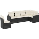  6-dijelni set vrtnih sofa s jastucima crni od poliratana | shoptok.hr