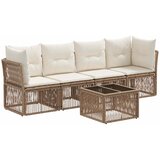 vidaXL Vrtna sedežna garnitura 5 pcs Bež poli ratan, (5000272184) | Shoptok.si