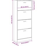 Ormarić za cipele crna 63 x 24 x 147 cm od konstruiranog drva | shoptok.hr