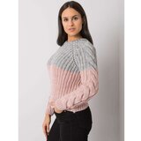 Fashion Hunters Gray and pink women's knitted sweater Bergerac RUE PARIS Cene