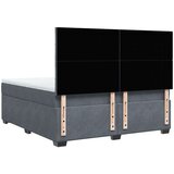 vidaXL Box spring postelja z vzmetnico temno siva 180x200 cm žamet | Shoptok.si