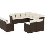  The Living Store Vrtna sedežna garnitura 11-delna z blazinami rjava poli ratan - Vrtna Sedežna Garniture, (21451744) | Shoptok.si