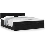 vidaXL Otomanski posteljni okvir z vzmetnicami črn 180x200cm žamet | Shoptok.si