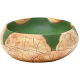Nadgradni Nadpultni umivalnik zelen in rjav ovalen 59x40x15 cm | Shoptok.si