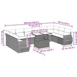 vidaXL 11-dijelni set vrtnih sofa od poliratana s jastucima sivi | shoptok.hr