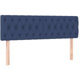vidaXL Box spring postelja z vzmetnico modra 140x200 cm blago | Shoptok.si