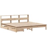  Krevet s regalom za knjige bez madraca 200 x 200 cm od borovine | shoptok.hr