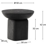 Kave Home Okrugao pomoćni stol od masivnog bagrema ø 50 cm Ovak – | shoptok.hr