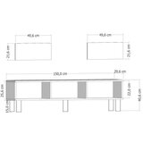 Hanah home tv polica mono Sapphıre oak hazeran