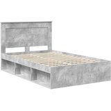  Krevetna konstrukcija s ladicama Betonska siva 135 x 190 cm Bijela | Shoptok.si