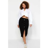 Trendyol Curve Plus Size Skirt - Black - Midi Cene