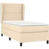  Krevet s oprugama i madracem krem 90 x 200 cm od tkanine | shoptok.hr