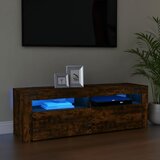 The Living Store TV omarica z LED lučkami dimljeni hrast 120x35x40 cm - TV Omarica, (21376622) Cene
