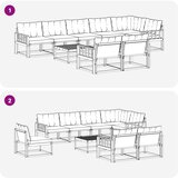  Set vanjskih sofa 9 kom. Bijela i crna | shoptok.hr