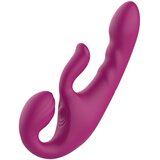 Sex HD Co-op Bliss - strap-on vibrator s klitoralnim nastavkom (ljubičasti) Cijene