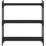  Regal za knjige s 3 razine crni 80x30x86 cm konstruirano drvo | Shoptok.si