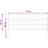  Ograda za vrt s kolčićima 24 pcs 75 x 30 cm Mesh Srebrna | shoptok.hr