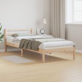 vidaXL Okvir postelje z naslonjalom 100x210 cm iz trdnega borovega lesa Cene