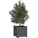  Vrtne sadilice 2 kom sive 31 x 31 x 31 cm od masivne borovine | shoptok.hr