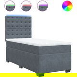 Maison Chic Box spring postelja - Vzmetna postelja z vzmetnico temno siva 90x200 cm žamet SL4618, (21903964) | Shoptok.si