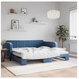 vidaXL Dnevni krevet na razvlačenje plavi 100 x 200 cm baršunasti | shoptok.hr