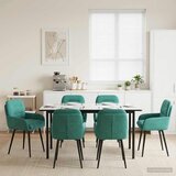 vidaXL Trpezarijske stolice 6 pcs Baršun Tirkizna 59 x 59,5 x 90 cm | shoptok.hr