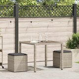  Vrtni stolci s jastucima 2 kom svijetlo sivi 40x40x43 cm | shoptok.hr