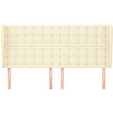  Vzglavje z ušesi krem 163x23x118/128 cm umetno usnje, (20952784) | Shoptok.si