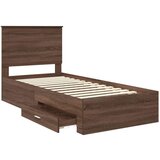  Okvir za krevet Dimljeni hrast i srebrna 75 x 190 cm | shoptok.hr