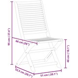  Sklopive vrtne stolice 8 kom 51x66x95 cm masivno drvo bagrema | shoptok.hr