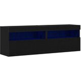 TV zidni ormar s LED svjetlima 2 pcs Crni hrast 60 x 30 x 40 cm | Eponuda.com