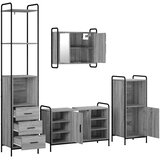  Set ormarića za kupaonicu 4 kom. Siva Sonoma 40 x 36 x 200,5 cm | shoptok.hr